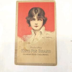 "Fit For A King", King Pin Brand, Guaranteed Tailoring, Advertising Postcard